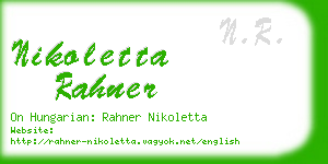 nikoletta rahner business card